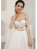 Sexy Off Shoulder Ivory Lace Tulle Wedding Dress